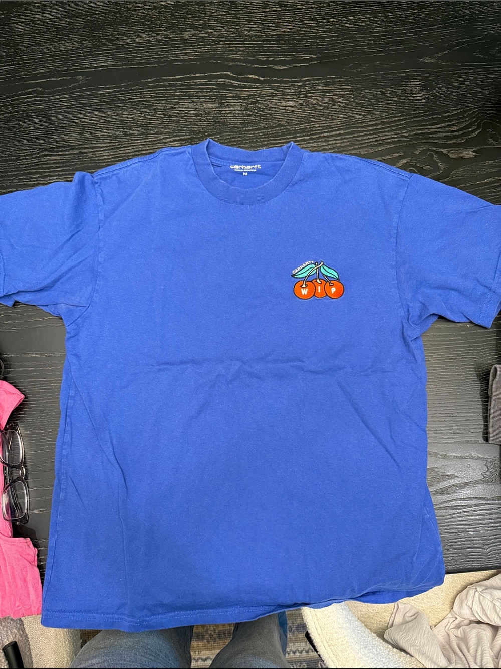 Carhartt WIP Blue Tee with Cherry Graphic